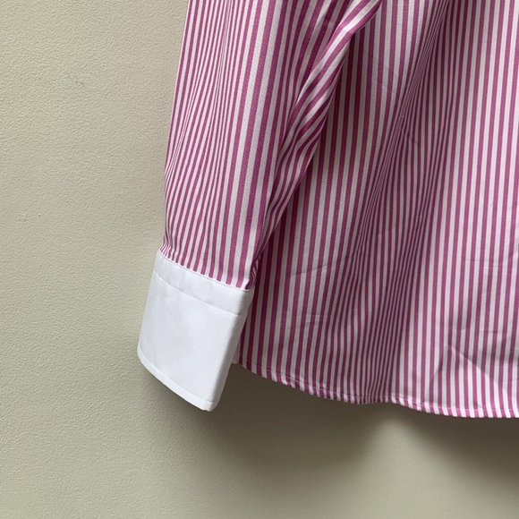 Hawes & Curtis Ladies Shirt Blouse Size 18 Pink Stripe Semi Fitted *NEW* - Picture 3 of 13